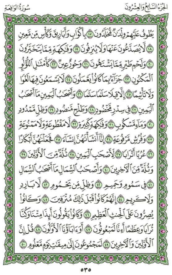 Surah al waqiah latin dan terjemahannya